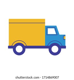 truck delivery service flat style icon vector illustration design