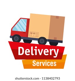 truck delivery service icon
