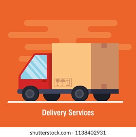 truck delivery service icon