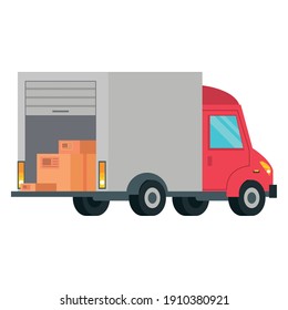 Truck Delivery Service Isolated Style Icon Vector Illustration Design