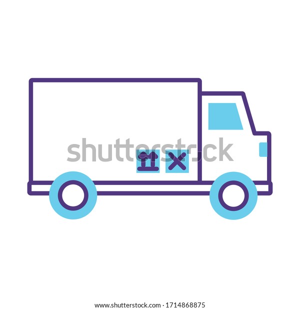 truck delivery service line style icon vector\
illustration design