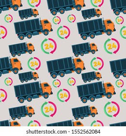 truck delivery service seamless pattern vector illustration background