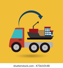 truck delivery shipping cargo vector illustration eps 10