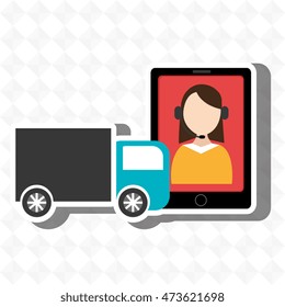 truck delivery shipping market vector illustration eps 10