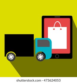 truck delivery shipping market vector illustration eps 10