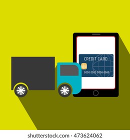truck delivery shipping market vector illustration eps 10