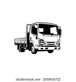 truck - delivery truck - small truck - pick up truck isolated vector