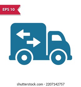 Truck, Delivery Truck, Van Vector Icon. Professional pixel-aligned icon in glyph style.