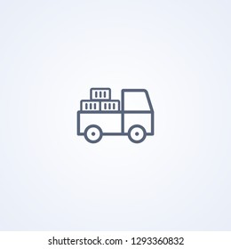 Truck delivery, vector best gray line icon on white background, EPS 10