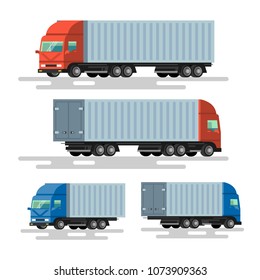 Truck delivery vector illustration. Truck car on road in flat style.