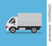 Truck delivery vector illustration isolated on background. Truck car on road in flat style.