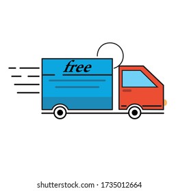 
truck delivery  vector illustration of a white background