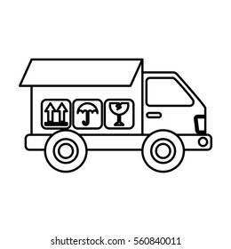 Truck Delivery Vehicle Icon Vector Illustration Design