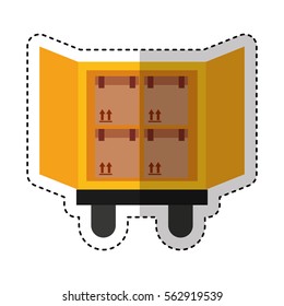 truck delivery vehicle icon vector illustration design