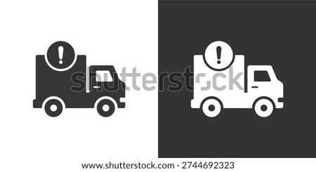 Truck Delivery Warning icon. Solid glyph series icon