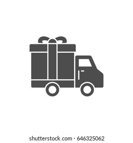 Truck delivey gift box icon