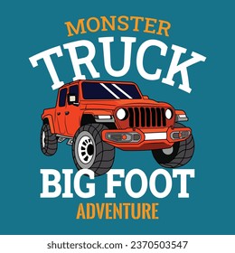 Truck design classic off road retro t-shirts design vector print illustration
