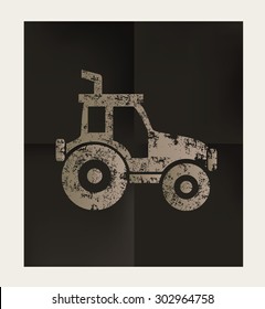 Truck design on black background,vector
