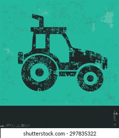 Truck design on green background,grunge vector