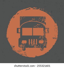 Truck design on grunge background, grunge vector