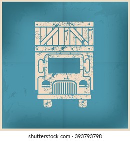 Truck design on old background,vector