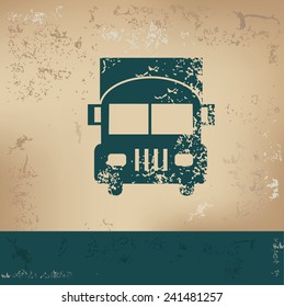 Truck design on old paper, grunge vector
