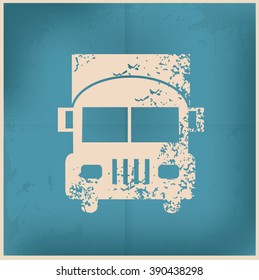 
Truck design on old paper background,vector