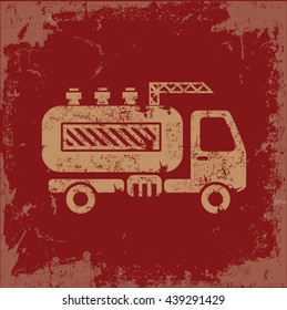 Truck design on red background,vector