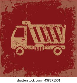 Truck design on red background,vector
