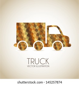 truck design over beige background vector illustration