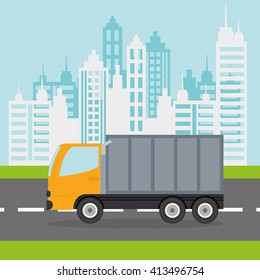Truck design. transportation icon. flat illustration