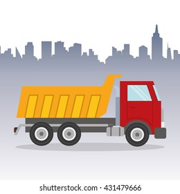 Truck design. Transportation icon. Isolated illustration