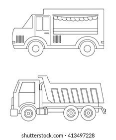 Truck design. transportation icon. silhouette illustration