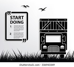 Truck design,Your text on clean background,vector