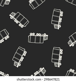 truck doodle seamless pattern background
