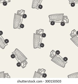 truck doodle seamless pattern background