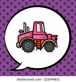 truck doodle, speech bubble