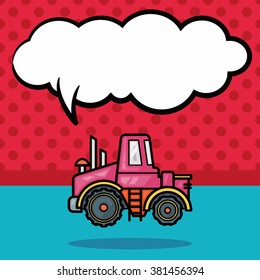 truck doodle, speech bubble