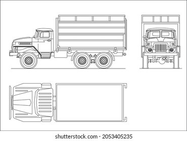 truck drawing line for laser machine