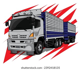 Ilustración de vectores de fondo blanco de dibujos de camiones