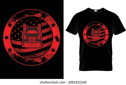 Truck Driver American Flag Trucker Gift T-Shirt American Trucker Tee svg