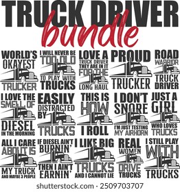 Truck Driver Bundle - Trucker Illustrations