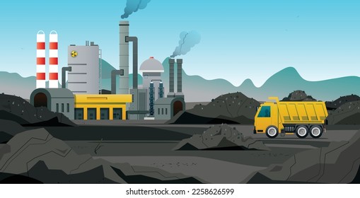 A truck driver for coal to be processed in an industrial plant.