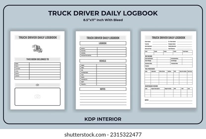 Plantilla de libro diario de controladores de camiones