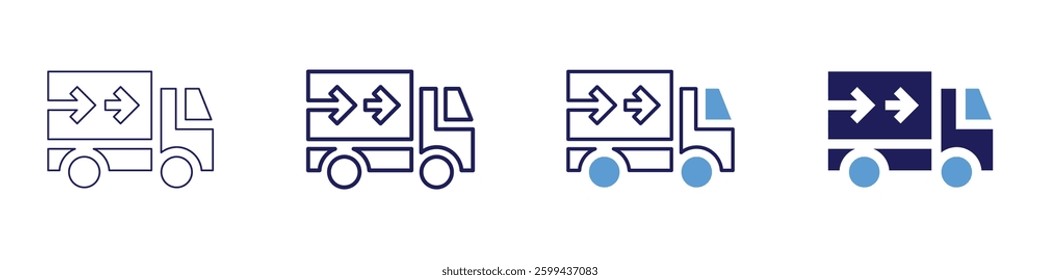Truck driver dashboard icon in 4 different styles. Thin Line, Line, Bold Line, Duotone. Duotone style. Editable stroke.