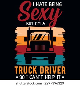 Truck driver graphics tshirt design vector design 