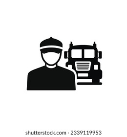 Truck driver icon isolated on white background