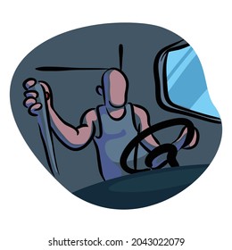 Truck Driver illustration vector isolated