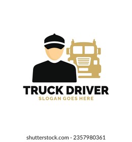 Truck driver logo design vector illustration