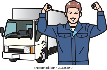 Kraftwagenfahrer-Posen mit Motivation